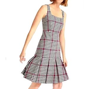 J.Crew Scoopneck Flare Dress - Herringbone  Twill